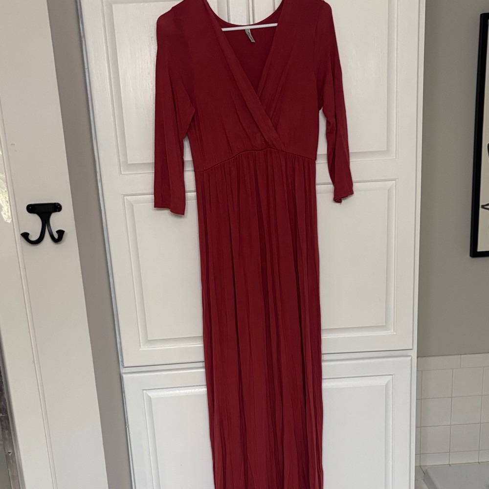 Mother Bee Maternity Red Maxi Dress